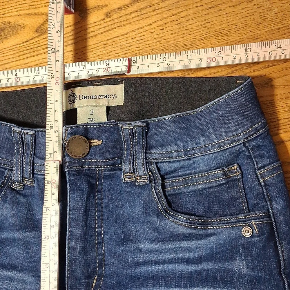 DEMOCRACY Jeans Womens 2 BLUE Preowned Denim AB TECHNOLOGY Used - Picture 4 of 6